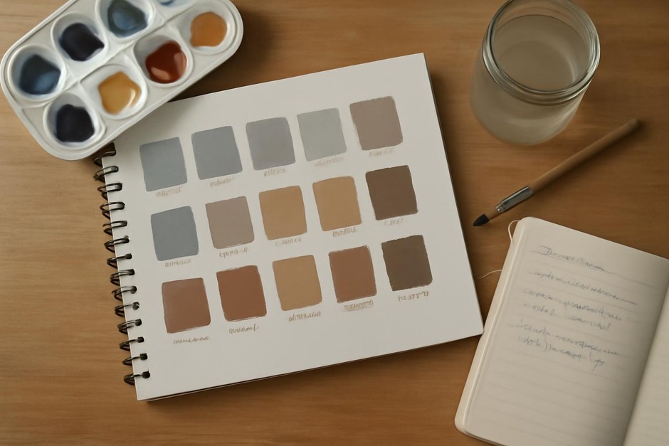 Paint swatches showing mixed colour variations